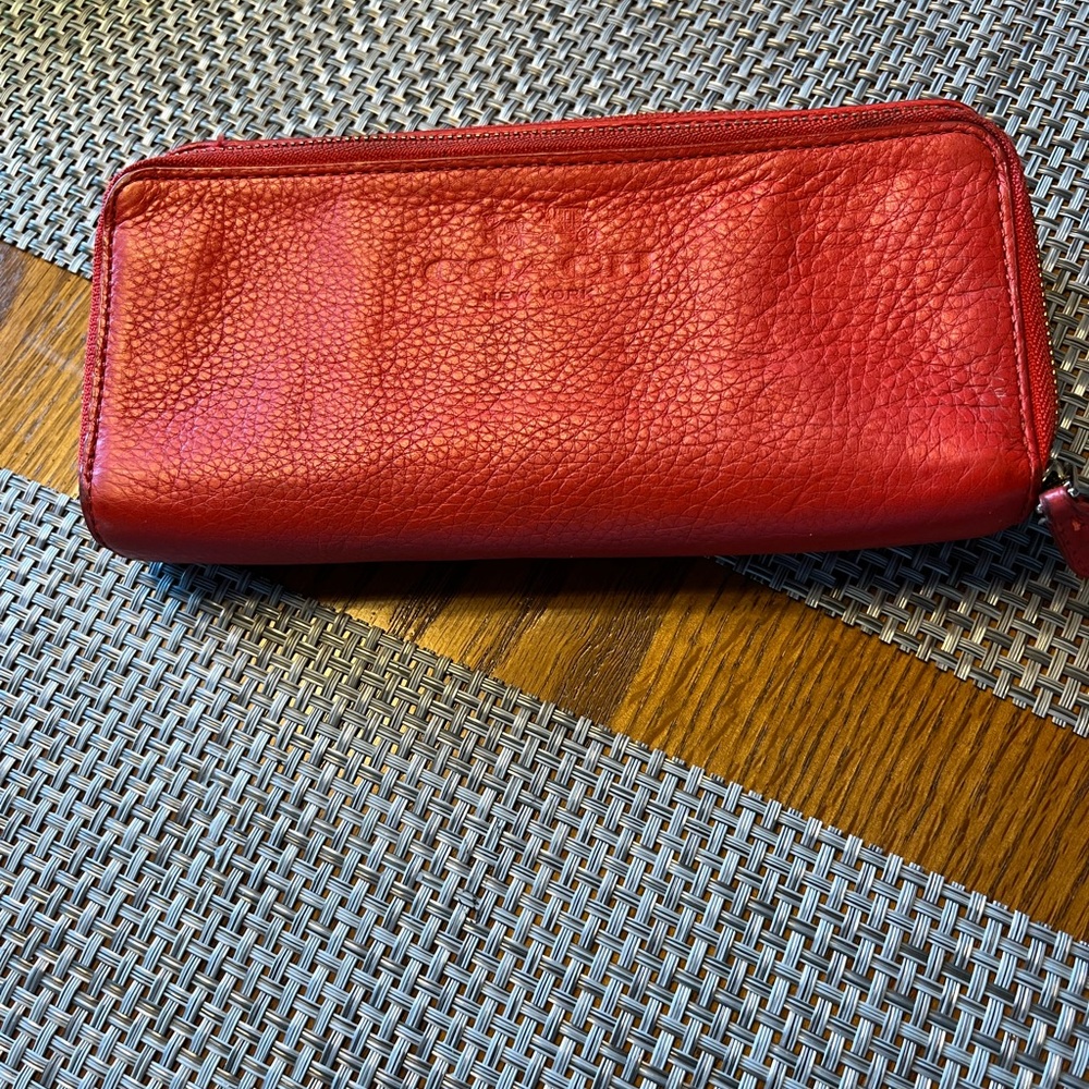 Coach Red Leather Wallet